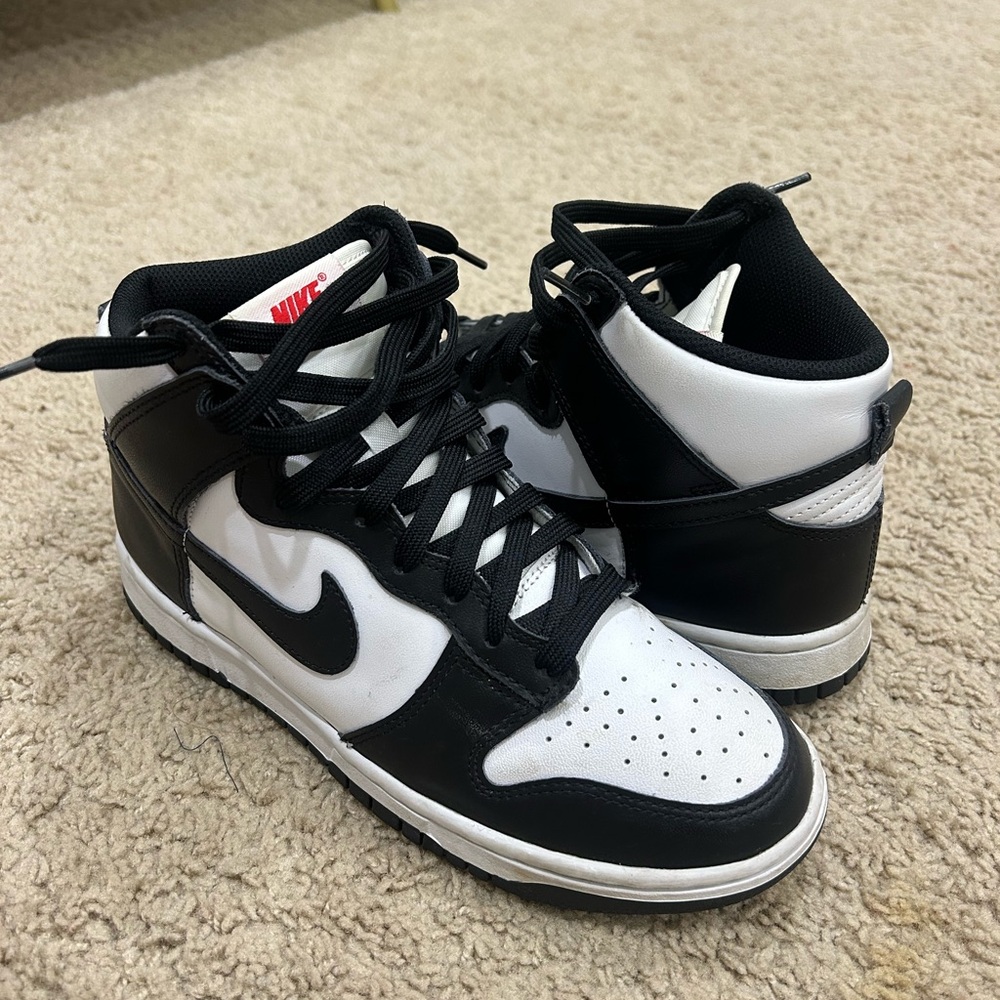 Nike Black and White Dunk High Sneakers